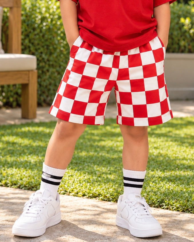 Cherry Check Shorts