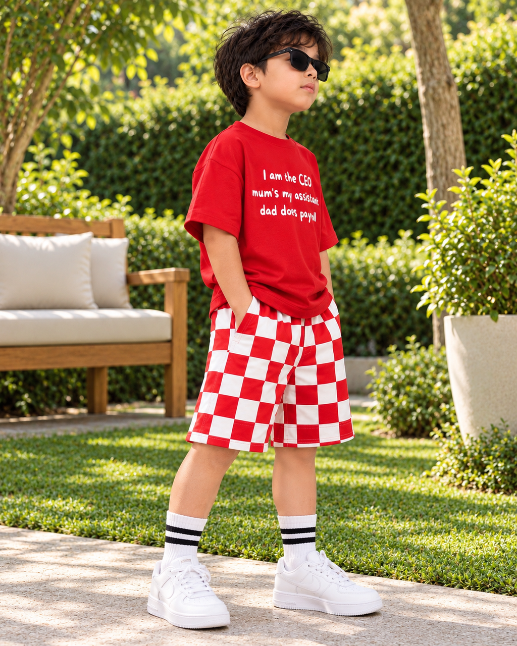 Cherry Check Shorts