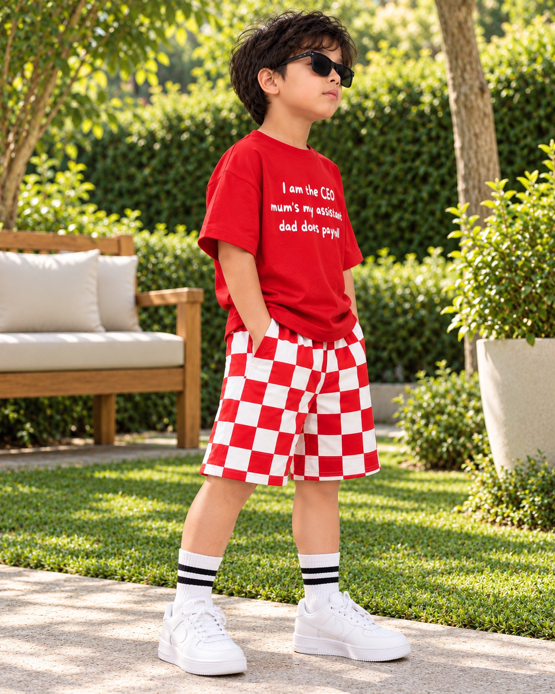 Cherry Check Shorts