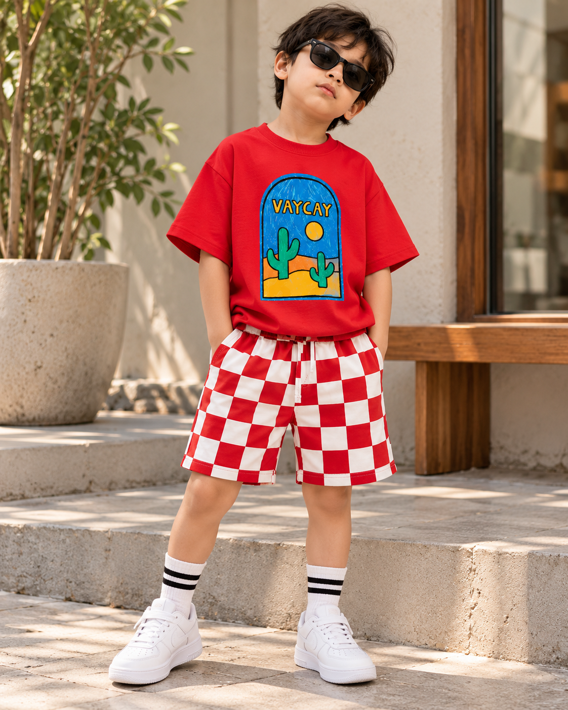 Cherry Check Shorts