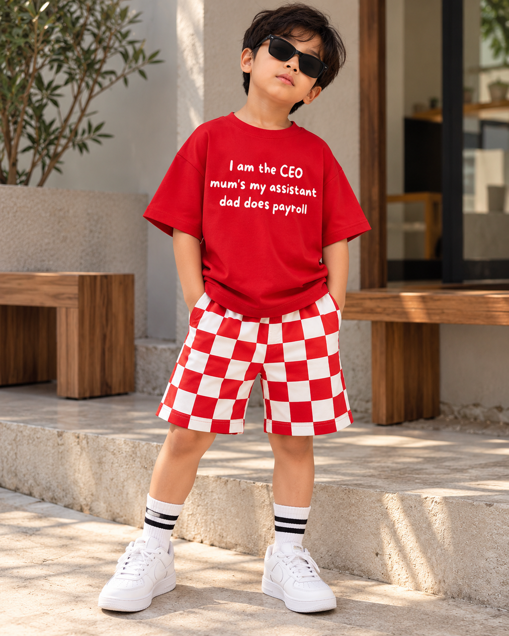 Cherry Check Shorts